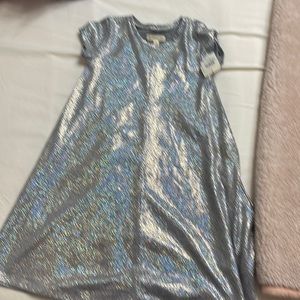 Never worn Girls glitter/metallic dress size 7